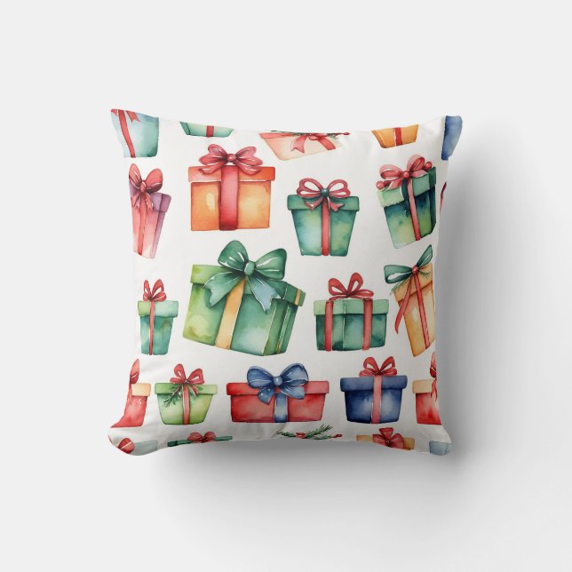 Elegant Red and White Seasonal Traditional Chic  Throw Pillow (Front)