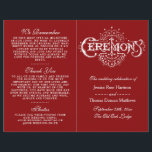 Elegant Red And White Wedding Ceremony Programs<br><div class="desc">Elegant Red And White Wedding Ceremony Programs.</div>