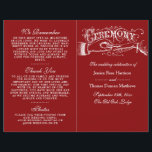 Elegant Red And White Wedding Ceremony Programs<br><div class="desc">Elegant Red And White Wedding Ceremony Programs.</div>