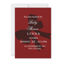 Elegant Red Baby Shower Invitation 