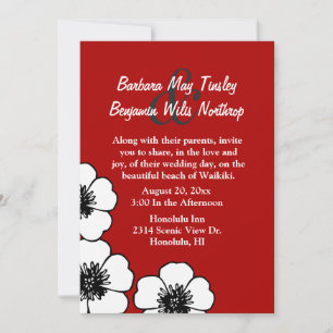 Elegant Red, Black and White Wedding Invitation