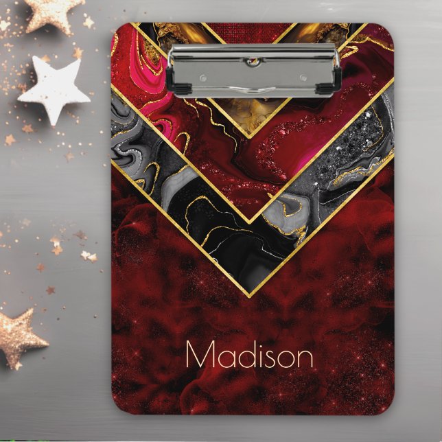  Elegant red black gold girly geometric  Clipboard (Creator Uploaded)