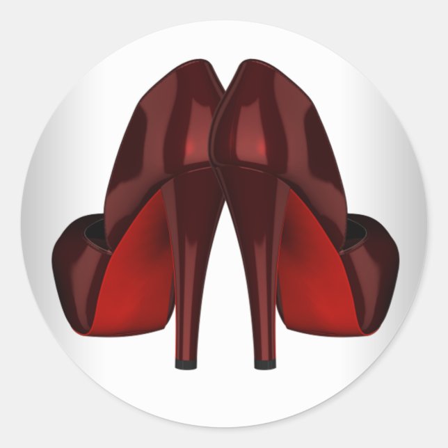 Elegant Red Black High Heel Shoe Stickers (Devant)