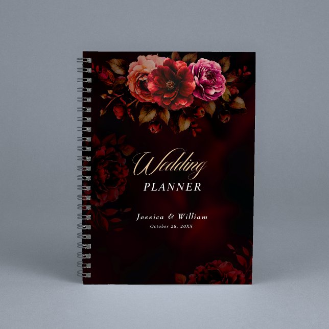 Elegant red black moody floral wedding  planner (Creator Uploaded)