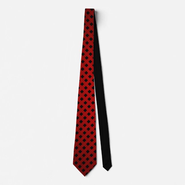 Elegant Red & Black Striped Pattern Men's Tie (Front)