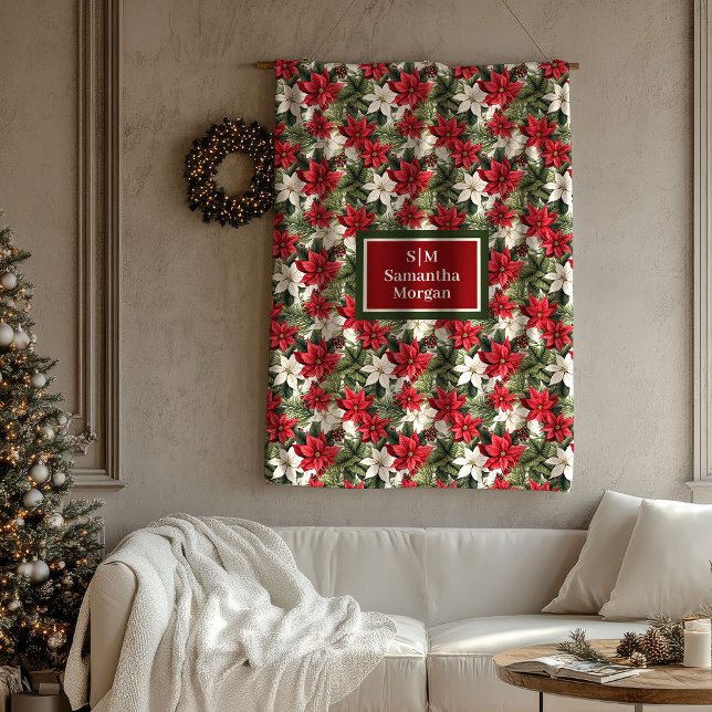 Elegant Red Blanket Personalized Christmas Wreath (Elegant Red Blanket Personalized Christmas Wreath)