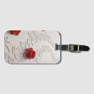 Elegant Red Blossom Path Floral Art Luggage Tag