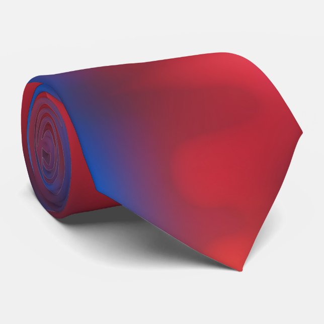Elegant Red Blue Ombre Tie (Rolled)