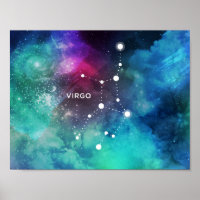 Elegant Red Blue Watercolor Nebula Virgo