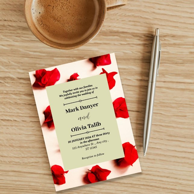 Elegant red Board Wedding Invitation Template  (Creator Uploaded)