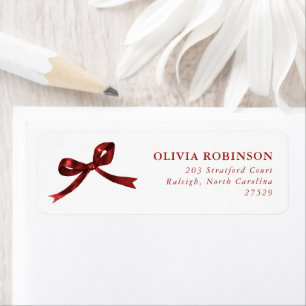 Elegant Red Bow Graduation Return Address