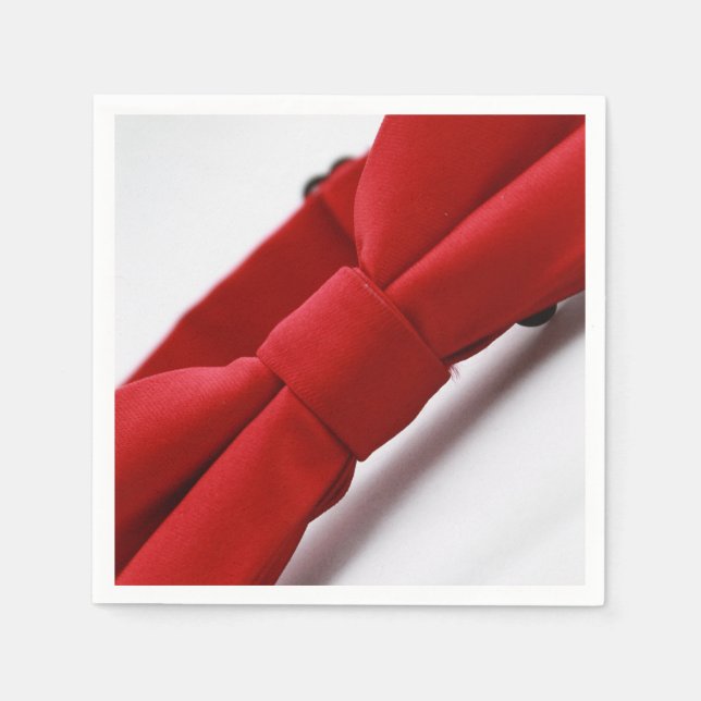 Elegant Red Bow Tie Paper Napkin (Front)