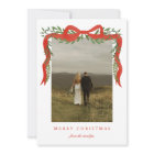 Elegant Red Bow with Greenery Photo Christmas