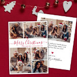 Elegant Red Calligraphy 5 Photo Collage Christmas Holiday Card<br><div class="desc">Modern Simple Elegant Red Calligraphy 5 Photo Collage Merry Christmas Script Holiday Card. This festive, minimalist, whimsical five (5) photo holiday greeting card template features a pretty grid photo collage and says „Merry Christmas”! The „Merry Christmas” greeting text is written in a beautiful hand lettered swirly swash-tail font typography or...</div>