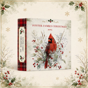 Elegant Red Cardinal Holiday Christmas Photo Album Binder