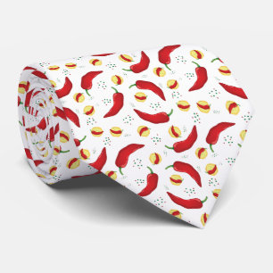 Elegant Red Chile Pattern Tie