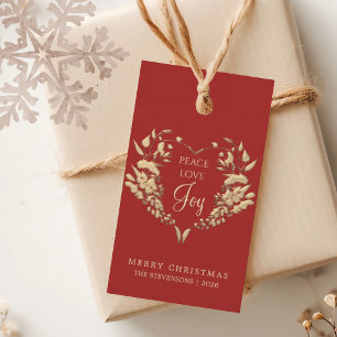 Elegant Red Christmas Gift Tags