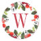 Elegant Red Christmas Greenery Monogram Wreath
