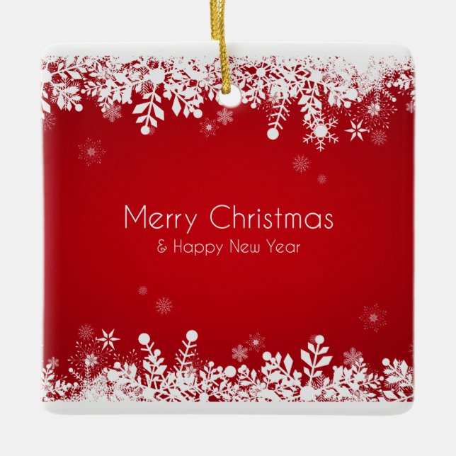 Elegant Red Christmas Holiday | Ornament (Front)