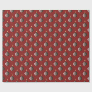 Elegant Red Christmas Ornament Wrapping Paper 