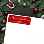 Elegant red Christmas Return Address Label<br><div class="desc">Elegant red Christmas Fun Return address Label.
Easily add your own details to make a fun personalized address label.</div>