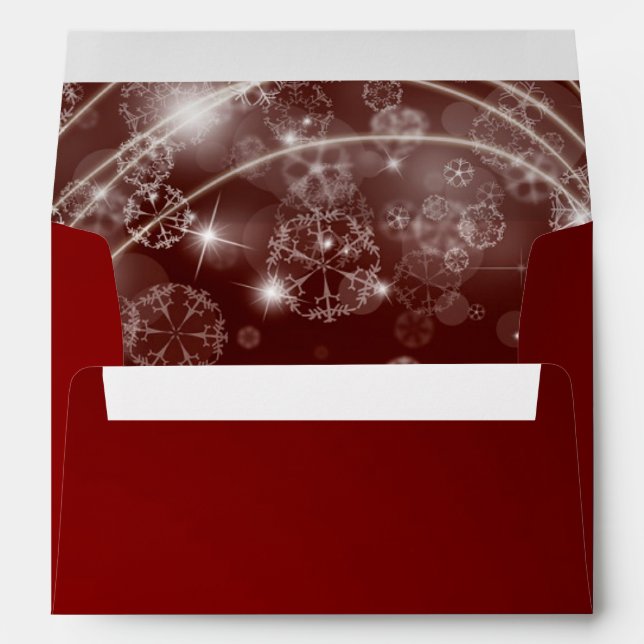 Elegant Red Christmas Winter Wedding Invitation  E Envelope (Back (Bottom))