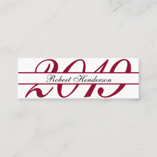 Elegant red classic insert card graduation name
