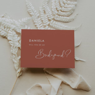 Elegant Red clay Bridesmaid proposal card