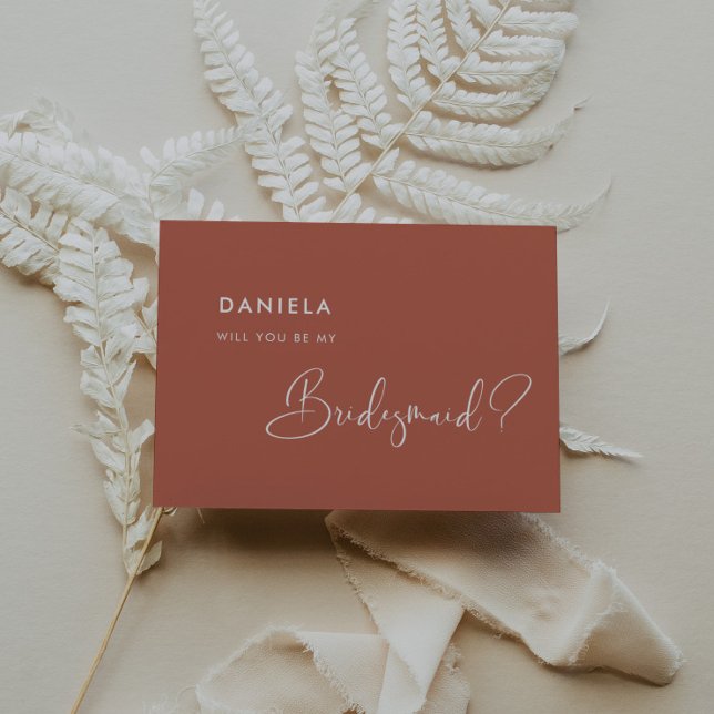 Elegant Red clay Bridesmaid proposal card (Creator Uploaded)