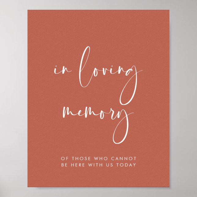 Elegant Red clay In loving memory wedding sign (Front)
