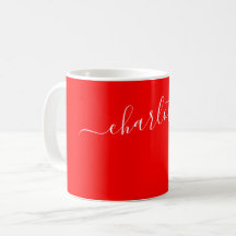 Elegant Red Colour Modern Name Personalized