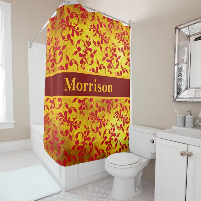 Elegant Red Damask and Gold Texture  (In Situ)
