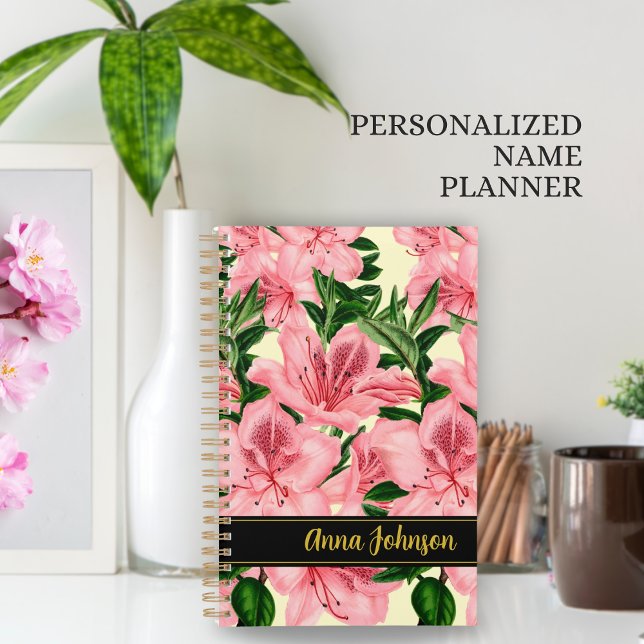 Elegant Red Floral Background Custom Name Personal Planner (Creator Uploaded)