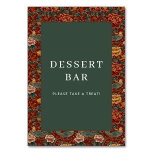 Elegant Red Floral Border Design Table Number