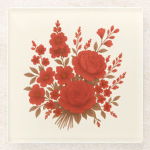 Elegant Red Floral Bouquet with Roses Romantic