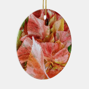 Elegant Red Floral  Ceramic Ornament