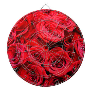 Elegant red floral flowers roses dartboard