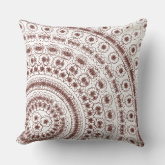  Elegant Red Floral Mandala Pattern Throw Pillow