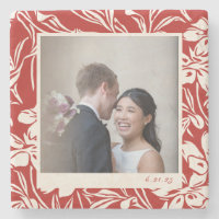 Elegant Red Floral Pattern Custom Photo