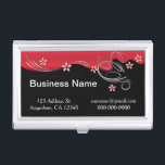 Elegant Red Floral Swirls | Personalize  Business Card Holder<br><div class="desc">Business Card Holders. ✔Note: Not all template areas need changed. 📌If you need further customization, please click the "Click to Customize further" or "Customize or Edit Design" button and use our design tool to resize, rotate, change text colour, add text and so much more. ⭐This Product is 100% Customizable. Graphics...</div>