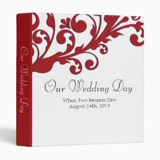 Elegant Red Floral Wedding Binder