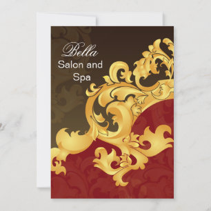 elegant red flourish Business Thank You Cards