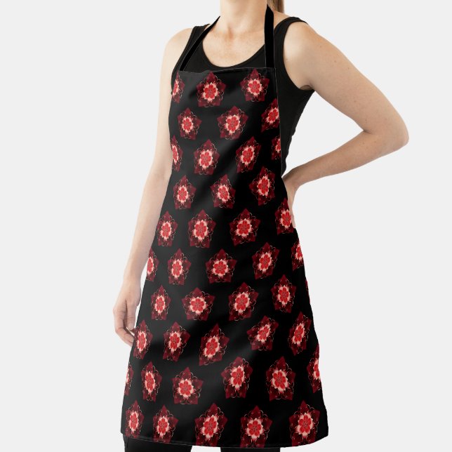 Elegant Red Flower Apron (Insitu)