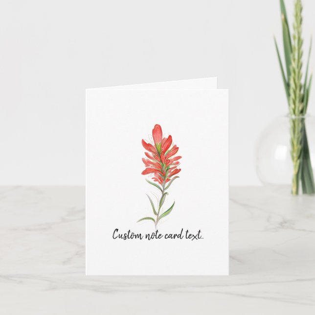 Elegant Red Flower Art Indian Paintbrush Note Card (Front)
