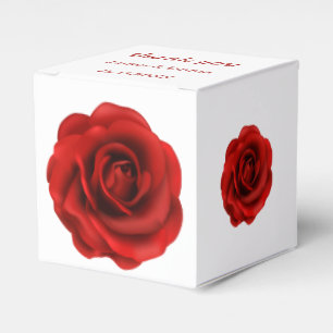 Elegant Red Flower Wedding  Favor Box