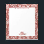 Elegant Red French Vintage Toile  Notepad<br><div class="desc">An elegant vintage toile pattern decorates this note pad. Personalize them with your name,  So pretty for Christmas,  or any occasion. Designed for you by Blackberry Boulevard.</div>