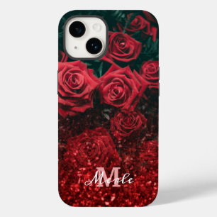 Elegant red glitter flowers shop iPhone 14 Cases. Case-Mate iPhone 14 Case