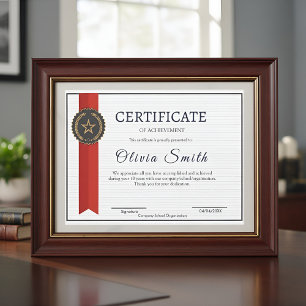  Elegant Red & Gold Achievement Award for Staff