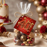 Elegant Red Gold Balloons 40th Birthday Thank You Favour Tags<br><div class="desc">Celebrate a major milestone in style with these elegant red and gold 40th birthday thank you tags. Featuring glamorous 3D gold and red striped numbers surrounded by festive metallic balloons, this design brings a luxurious touch to your party favors or guest goodie bags. The rich ruby red background and elegant...</div>