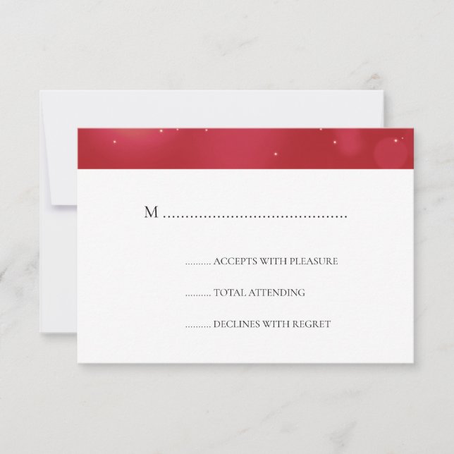 Elegant Red & Gold Christmas Wedding RSVP (Front)